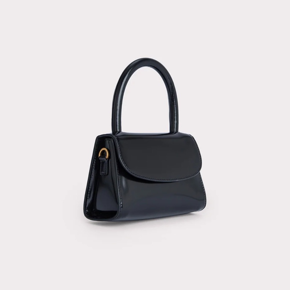 By Far semi patent leather mini top handle bag